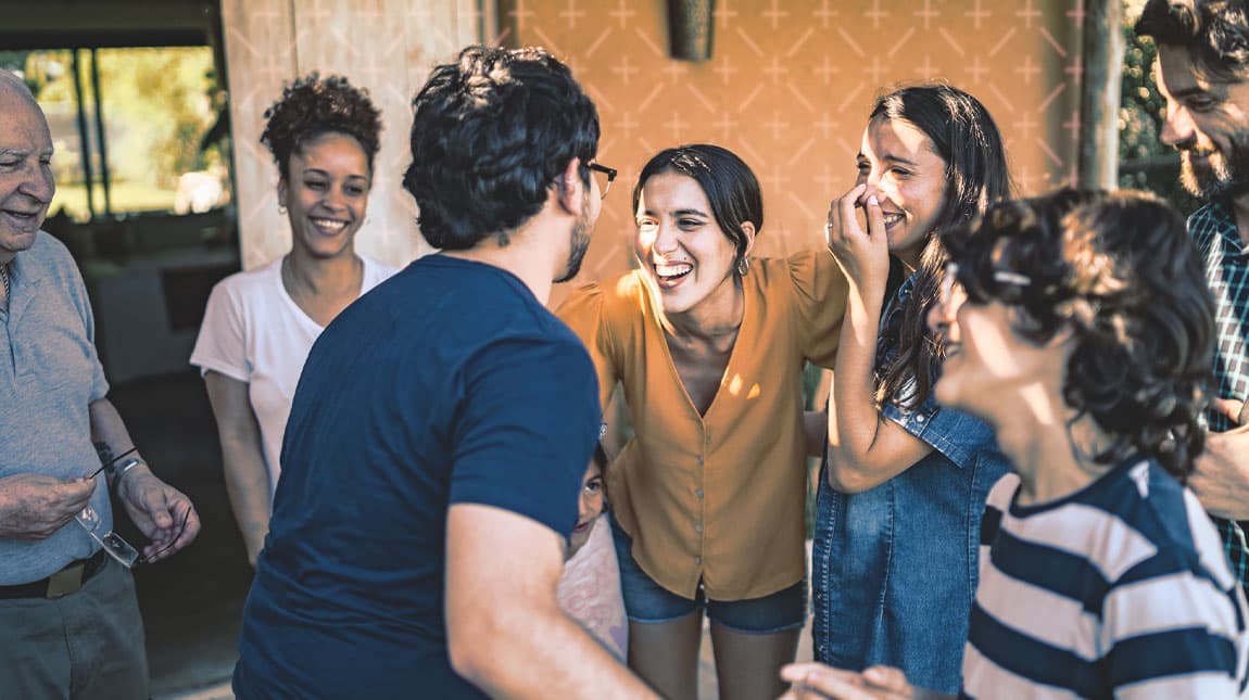 group of young friends laughing